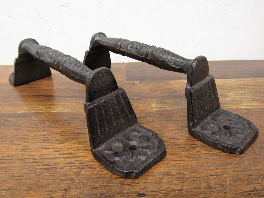 Lot 2 New Brown Vtg-style 8.5″ Cast Iron Rustic Cabinet Gate Pull Door Handle