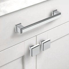 10 Pack Polished Chrome Kitchen Cabinet Knobs Square Dresser Knobs Drawer Knobs