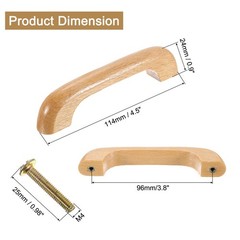 10Pcs 3.8″ Beech Wooden Drawer Handles for Cabinets