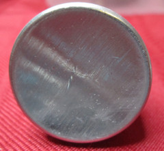 Vtg AJAX Retro Chrome Gray Silver Concave Drawer/Cabinet Knob w/Square Backplate