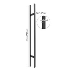 H-Shaped 304 Stainless Steel Door Pull Handle Black 1200 × 40 × 10mm Pair