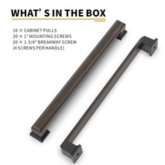 10 Pack 7.5 Inch Oil Rubbed Bronze Kitchen Cabinet Handles Drawer Pull Hardware
