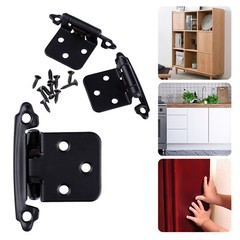 Cabinet Hinges Overlay Kitchen Door Hinges Self Close Face Mount Cupboard Black