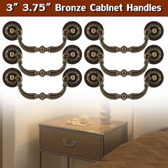 6 Packs Vintage Drop Bail Dresser Drawer Pull Antique Bronze Cabinet Handle Knob