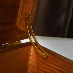 10pc Gold Lid Support Hinges 2.7″ Recurved Stay Hinge Box Cabinet Trunk Hardware