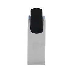 Euro Bridge Style 3-3/4″ Centers Chrome Black Cabinet Pull Handle 5-1/32″