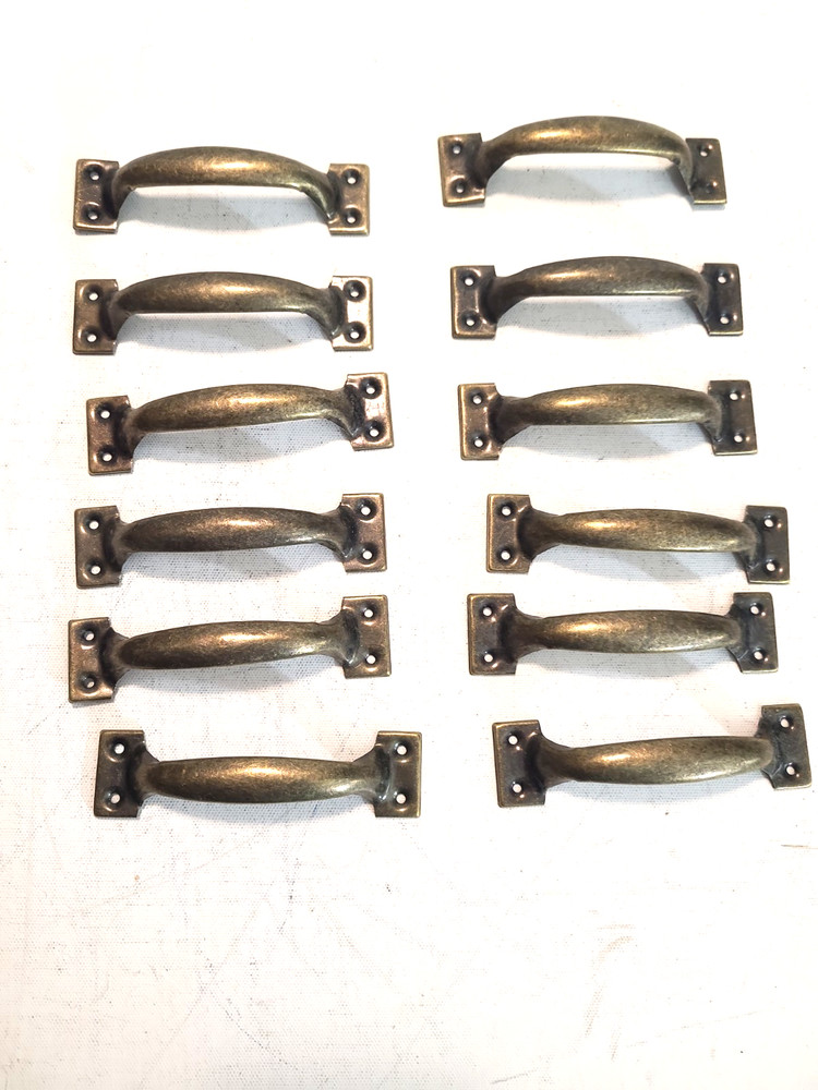 12Pcs 4 3/4″ Bronze Metal Cabinet Handles Rustic Drawer Pulls Vintage Dresser