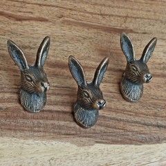 Set of Rabbit Metal Drawer Knob, Hare Animal Cupboard Door Knob