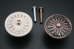 Lot of 10 Retro Brass Door Knob Cabinet Drawer Cupboard Kitchen Pull Handle
