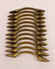Amerock Brass Drawer Cabinet Handles Pulls Wheat Stalk #1334 Set of 12 Read
