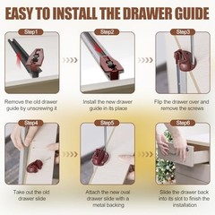 Universal Drawer Slides Upgrade – 20 Sets Improved Metal Track Guides for Dresse