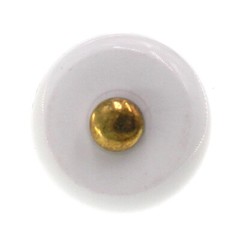 Amerock Allison Polished Brass, White Center 1 3/16″ Cabinet Knob BP76268-WH3