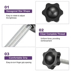 8Pcs Clamping Screw Knob, M6 x 14mm Hex Shaped Star Knob, 25mm Dia