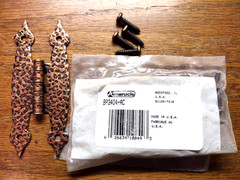 1 Amerock USA BP3404 Colonial Butterfly Hinge Hammered Copper Flush Face Mount