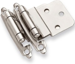 3/8″ Inset Cabinet Hinges Brushed Nickel 1 Pair -2 Pcs Offset Self Closing Ca…