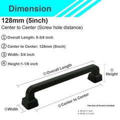 Solid Matte Black Cabinet Handles Pulls Knobs Kitchen Bathroom Drawer Square