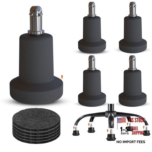 Bell Glides Replacement Office Chair Swivel Caster Wheels to Fixed Feet – 5PCS