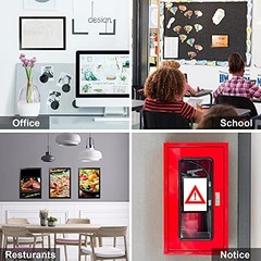 4Pcs Magnetic Signs Holder, For 8.5″ x 11″ Letter, Sturdy 4 Pcs- 8.5″×11″ black