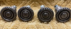 THG -4 Swirl Cut Traditional Cabinet Knob Satin Nickel Set of 4 Made in France