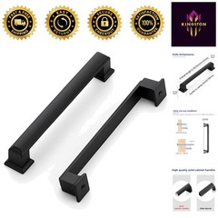 Elegant 10-Pack Matte Black Zinc Alloy Handles for Kitchens and Dressers, 5 Inch