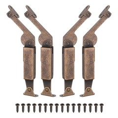 4Pcs Lid Support Hinges, 7.24″ x 1.18″ Iron Folding Hinge with Screws, Copper