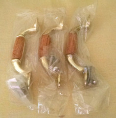 Drawer Pull Set 3 New Light Oak Wood Brass Finish with Hardware Handle Pulls
