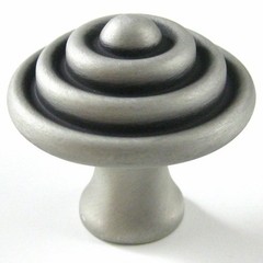 10 Betsy Fields Large Cabinet Knobs Brushed Satin Pewter Domed Rings PBF528Y-BSP