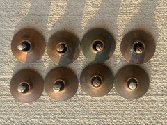 Lot of 8 Vintage Amerock Satin Copper 2″ Cabinet Knob A3301E Mercedes Star