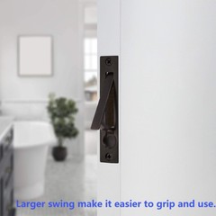 Pocket Door Privacy Lock Flush Handles Square Matte Black Fits 13/823/16