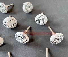 12 PC SET of KIDS cabinet dresser knobs Ceramic Knobs by theCarnatico