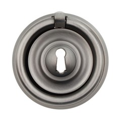 Cabinet or Drawer Ring Pull 2 1/2″ Dia. with Backplate Dull Brushed Nickel K2274