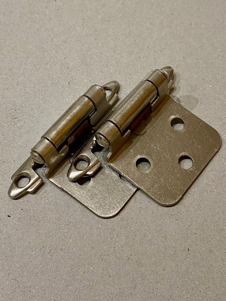 Laurey Kitchen Cabinet Hinges Satin Nickel Flush Mount with Screws Pair – 28739