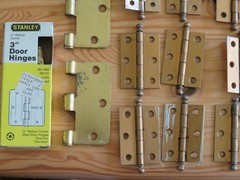 Big Lot of New Sealed and Vintage Hinges Brass Color