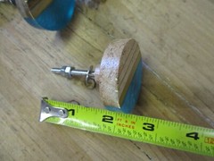 10 WOOD KNOBS ROUND DRAWER PULLS HANDLE KITCHEN BATHROOM MID CENTURY TURQUOISE