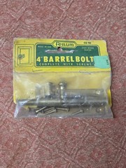 Vintage Ferum Steel Brass Plated 4″ Barrel Bolt CD90 NOS
