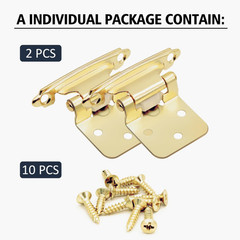 Gold Self-Closing Cabinet Hinges 1/2″ Overlay, 50 Pack (25 Pairs)