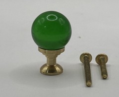 Pack Of Ten Round Green Crystal Glass Knobs Gold Base Drawer Cabinet Pulls