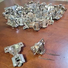 47 Concealed European Cabinet Door Hinges w/ Mounting Plates Silver 35mm