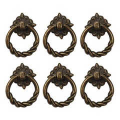 Chris.W 6pcs Vintage Bronze Drop Ring Knobs Pulls Handles for Dresser Drawer …
