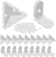20 Pack Acrylic Corner Brackets, Clear L-Shaped & Triangle Corner Brace Decorati