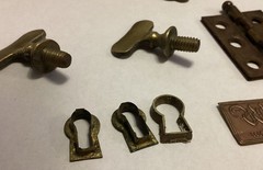 Vintage Old WABASH Cabinet Hardware Hinges Lock Trim