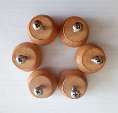 6/Pcs Cabinet Drawer Knobs Furniture Round Solid Wooden light Brown