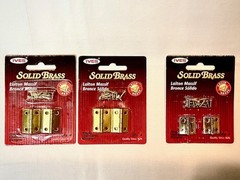 LOT OF 3 PKGS IVES SOLID BRASS BUTT HINGES ~ (2) 1″ X 3/4″ & (1) 3/4″X 11/16″NOS