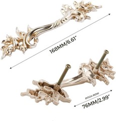 3” Antique Gold & Silver French Provincial Drawer Pulls – Vintage Elegance f…