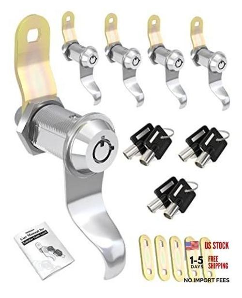 RV Locks for Storage Door 1 1/8 INCH, 1 1/8″ Pack of 5 Locks & 6 Key Alike