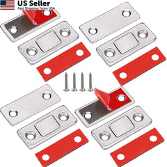 Cabinet Magnetic Catch Jiayi 4 Pack Ultra Thin Door 4 Pack, Silver