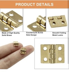 50pcs Mini Metal Hinges with 200 pcs Nails 1:12 Miniature Furniture Dollhouse