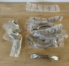 Lot Of 6 Franklin Brass Twisted Arch 3″ Center Satin Nickel Drawer Pulls
