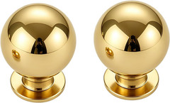 5 Pack 1-1/4 inch Unlacquered Brass Large Cabinet knobs, 100%-Solid-Brass knobs,