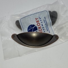 2 NEW NOS Aged Bronze 2-1/2 Inch CTC Cup Cabinet drawer Pull Hickory Hardware